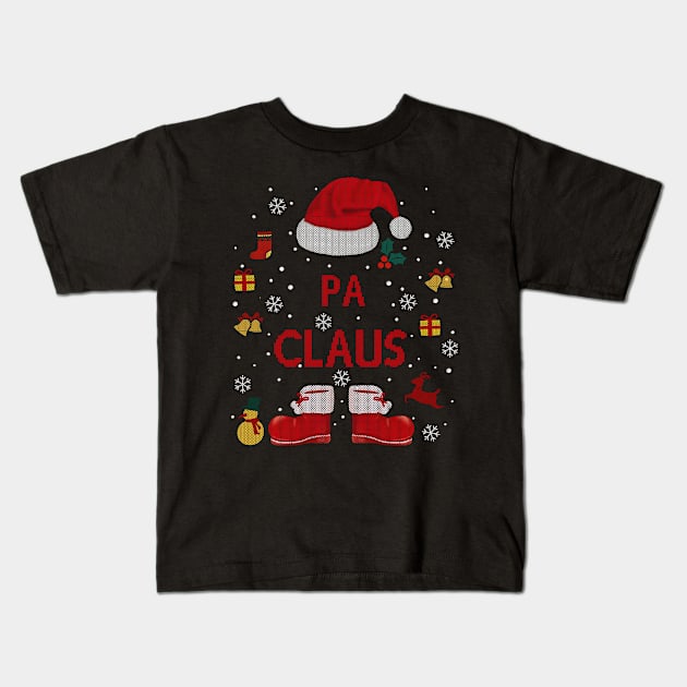 Funny Santa Costume Pa Claus Xmas Pyjama Tee Kids T-Shirt by calvinglory04